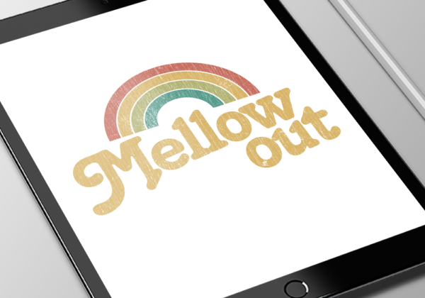 Retro “Mellow Out” design for Apparel and Merchandise