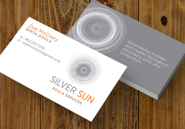 Silver Sun Doula Services Logo and Business card Design